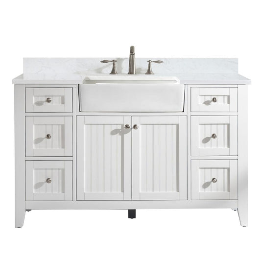 Design Element Burbank Transitional White 54" Single Vanity | BK-54-WT