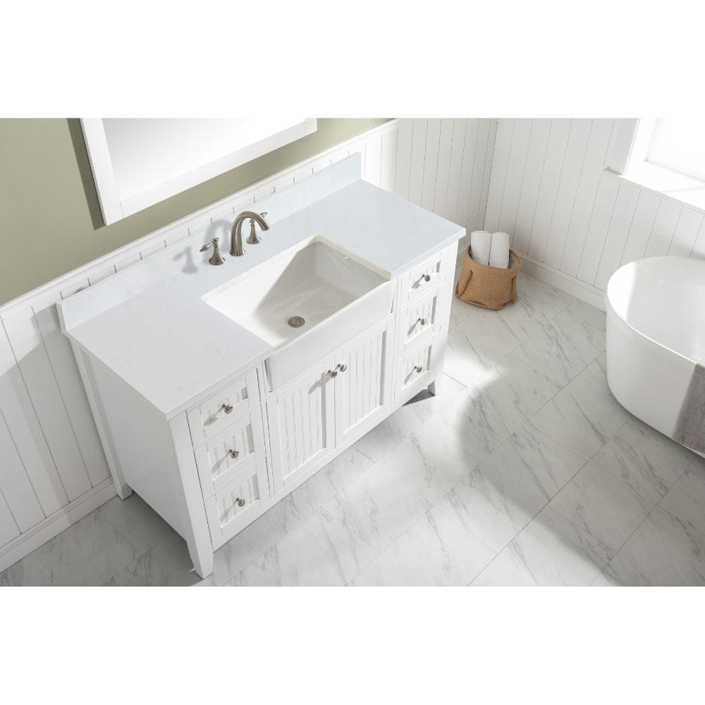 Design Element Burbank Transitional White 54" Single Vanity | BK-54-WT