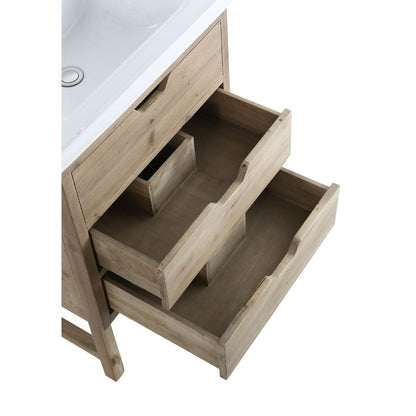 Design Element Fredric Traditional Natural 24" Single Sink Vanity | DEC4010-A-1