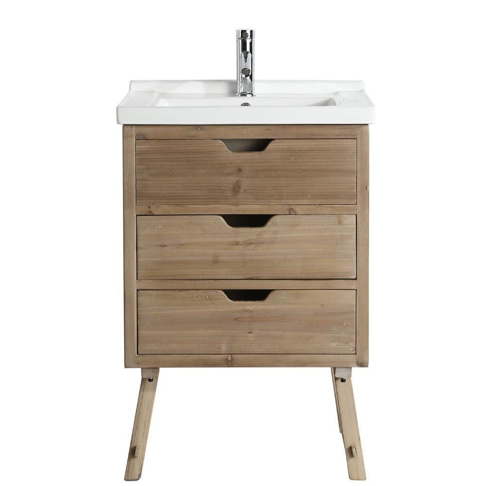 Design Element Fredric Traditional Natural 24" Single Sink Vanity | DEC4010-A-1