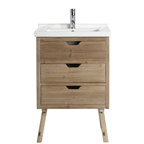 Design Element Fredric Traditional Natural 24 Single Sink Vanity | DEC4010-A-1