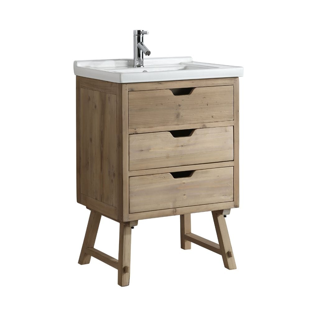 Design Element Fredric Traditional Natural 24" Single Sink Vanity | DEC4010-A-1