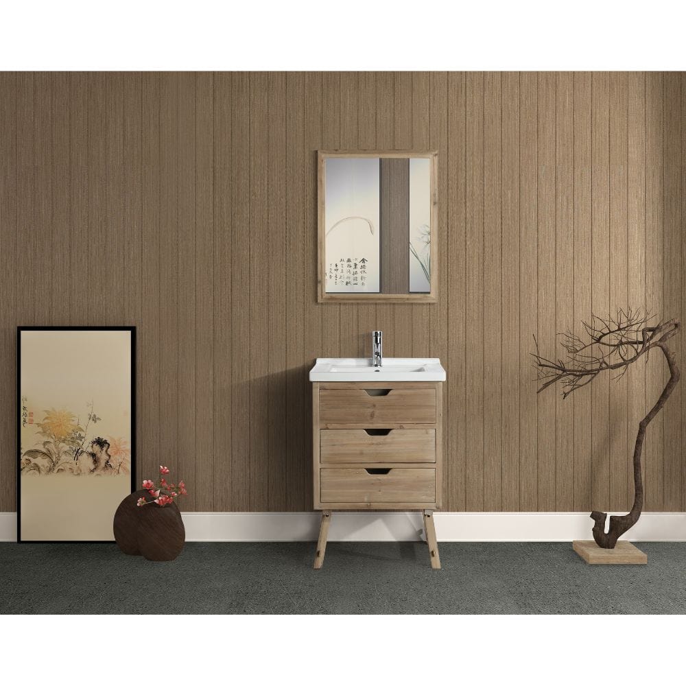 Design Element Fredric Traditional Natural 24" Single Sink Vanity | DEC4010-A-1