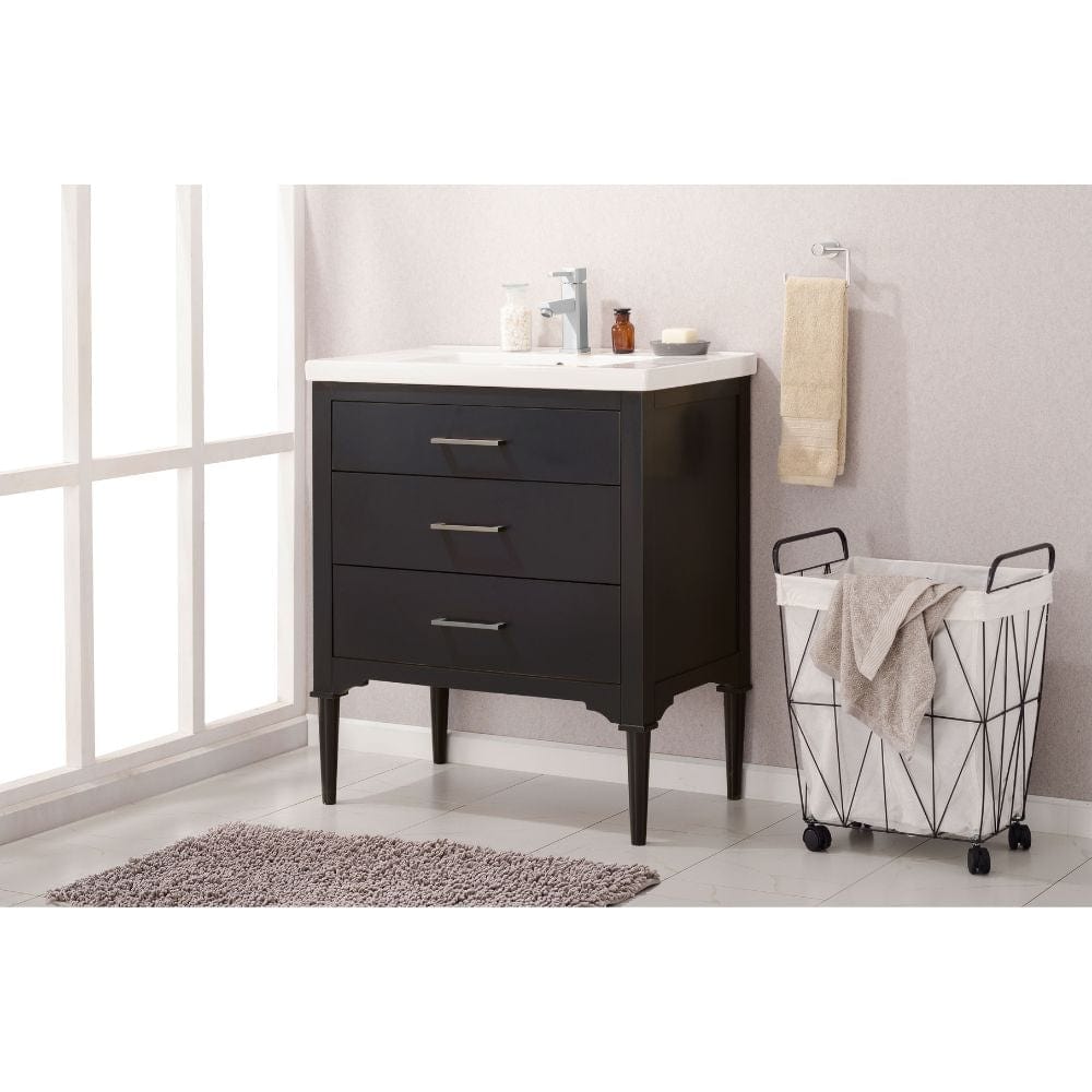 Design Element Mason 30" Espresso Transitional Single Sink Bathroom Vanity | S01-30-ESP