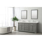 Design Element Milano 72" Gray Double Rectangular Sink Vanity | ML-72-GY