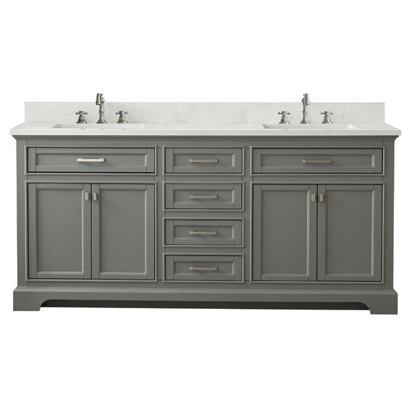 Design Element Milano 72 Gray Double Rectangular Sink Vanity | ML-72-GY