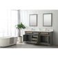 Design Element Milano 72" Gray Double Rectangular Sink Vanity | ML-72-GY