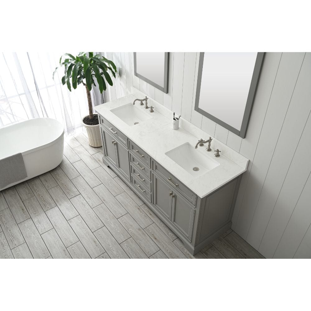 Design Element Milano 72" Gray Double Rectangular Sink Vanity | ML-72-GY