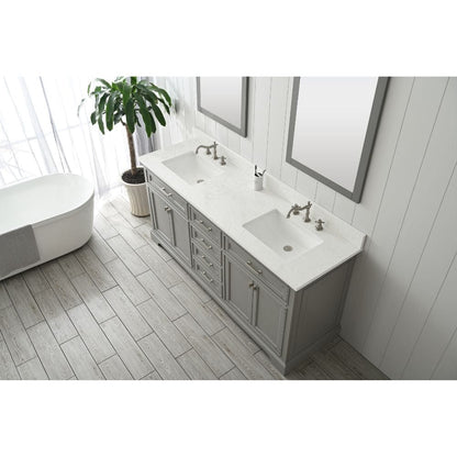 Design Element Milano 72" Gray Double Rectangular Sink Vanity | ML-72-GY