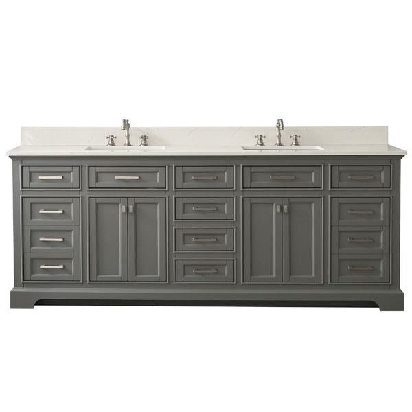 Design Element Milano 84 Gray Double Rectangular Sink Vanity | ML-84-GY