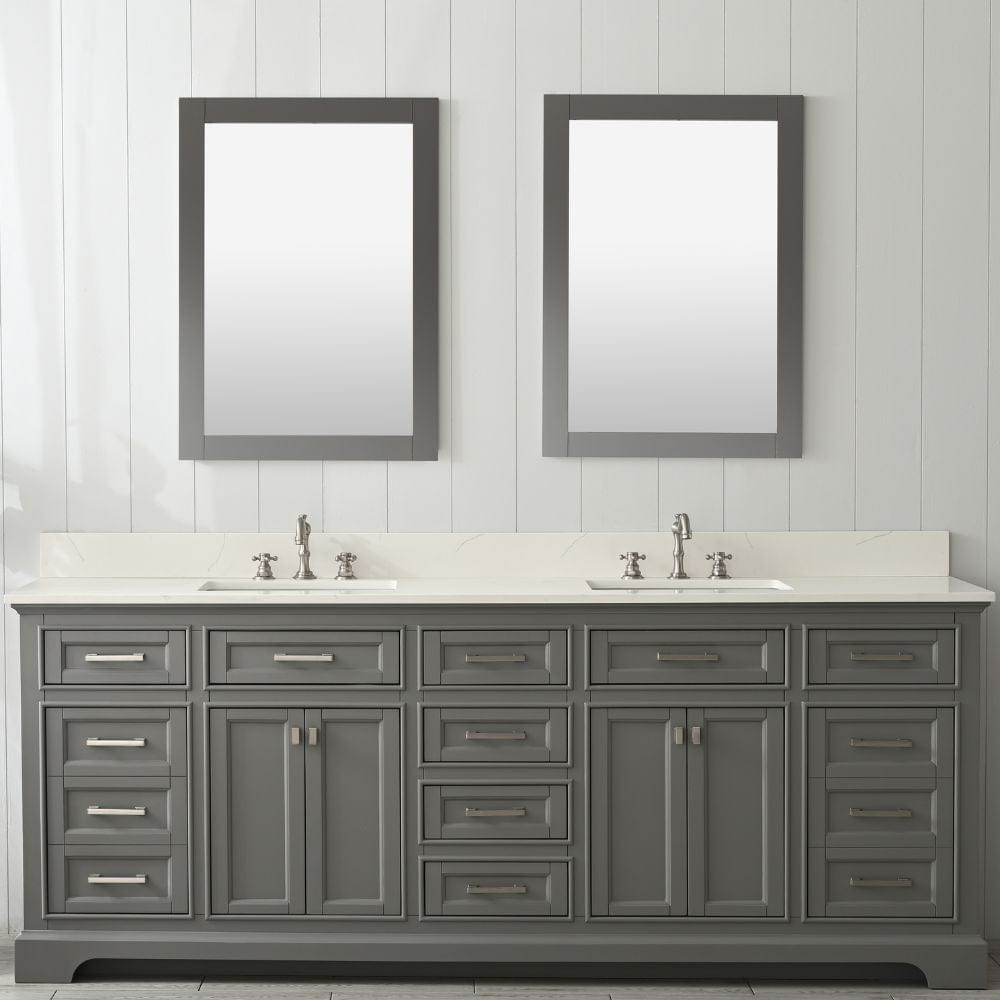 Design Element Milano 84" Gray Double Rectangular Sink Vanity | ML-84-GY