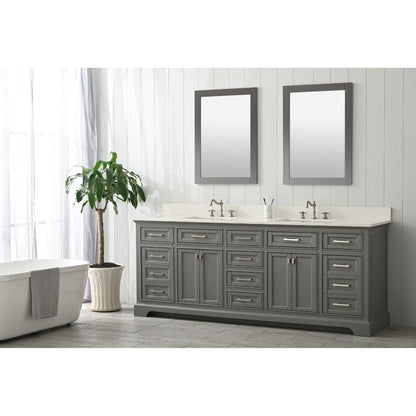 Design Element Milano 84" Gray Double Rectangular Sink Vanity | ML-84-GY