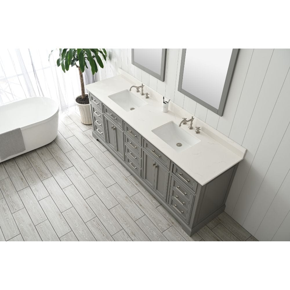 Design Element Milano 84" Gray Double Rectangular Sink Vanity | ML-84-GY