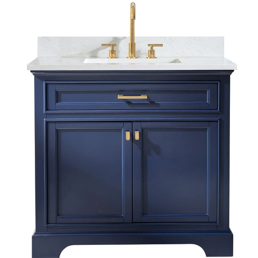 Design Element Milano Transitional Blue 36" Single Vanity | ML-36-BLU