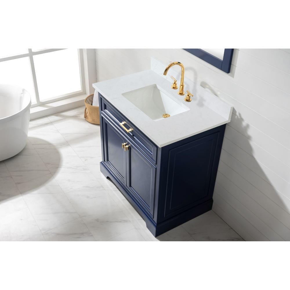 Design Element Milano Transitional Blue 36" Single Vanity | ML-36-BLU