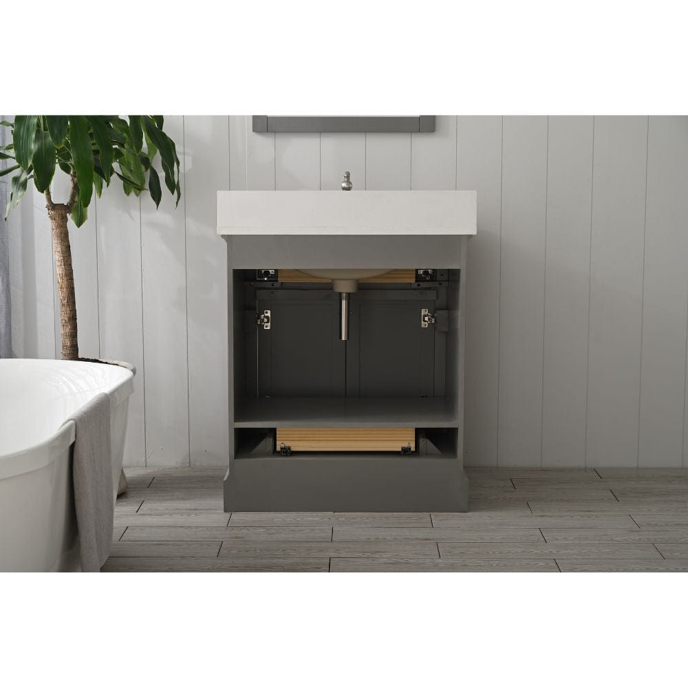 Design Element Milano Transitional Gray 30" Single Vanity | ML-30-GY