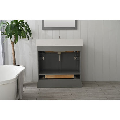 Design Element Milano Transitional Gray 36" Single Vanity | ML-36-GY