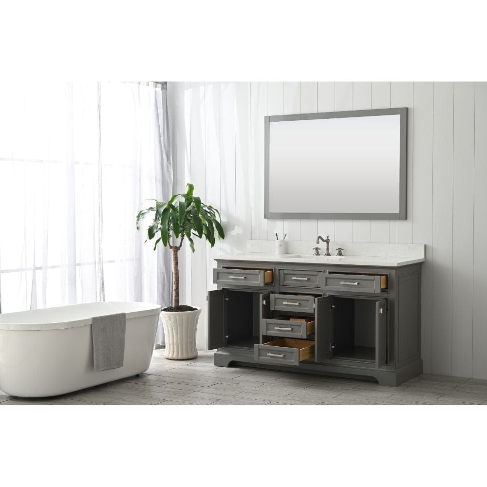 Design Element Milano Transitional Gray 60" Single Sink Vanity | ML-60S-GY