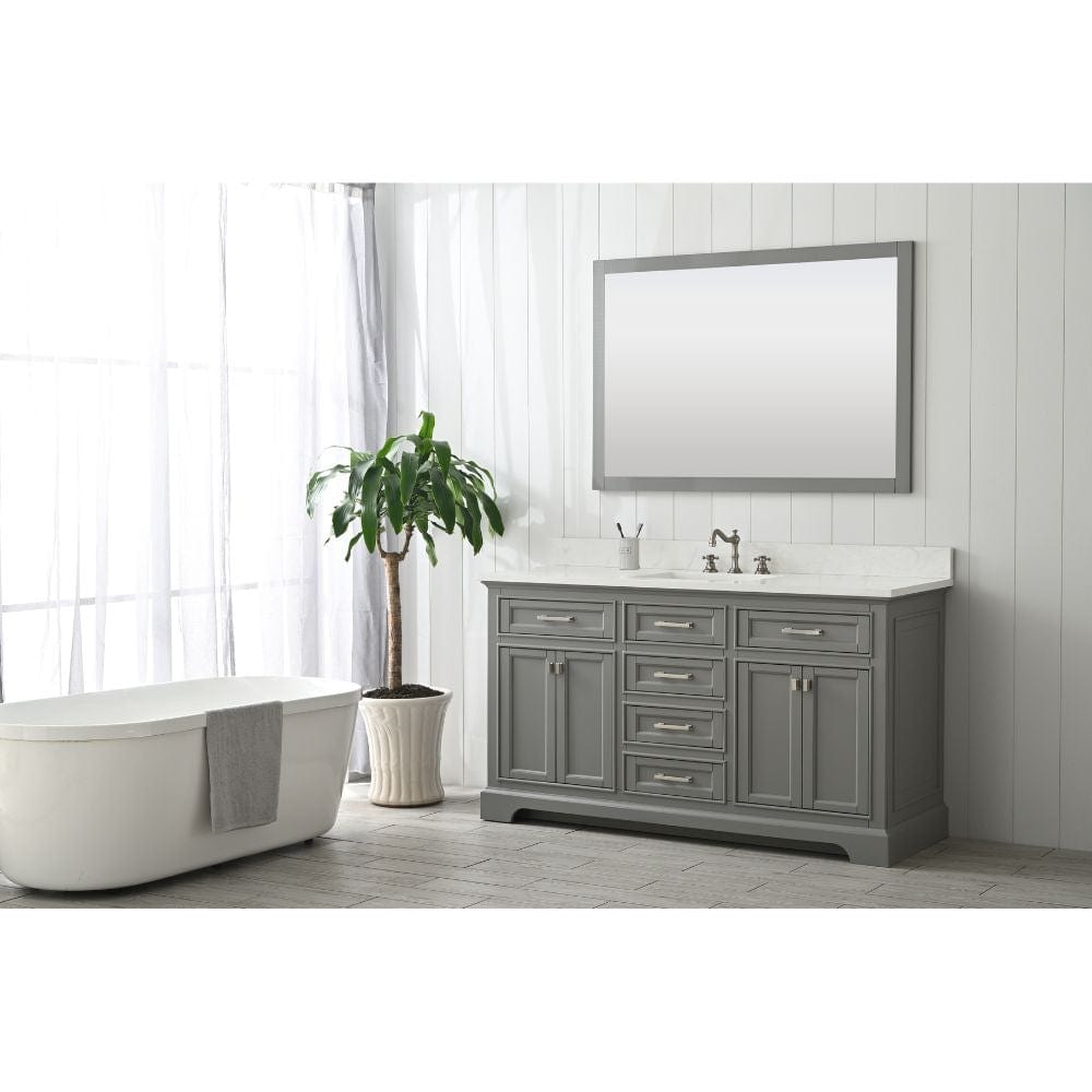 Design Element Milano Transitional Gray 60" Single Sink Vanity | ML-60S-GY