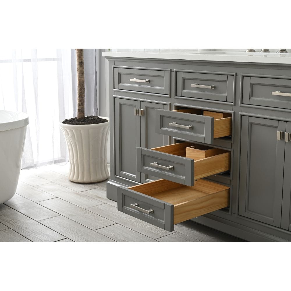 Design Element Milano Transitional Gray 60" Single Sink Vanity | ML-60S-GY