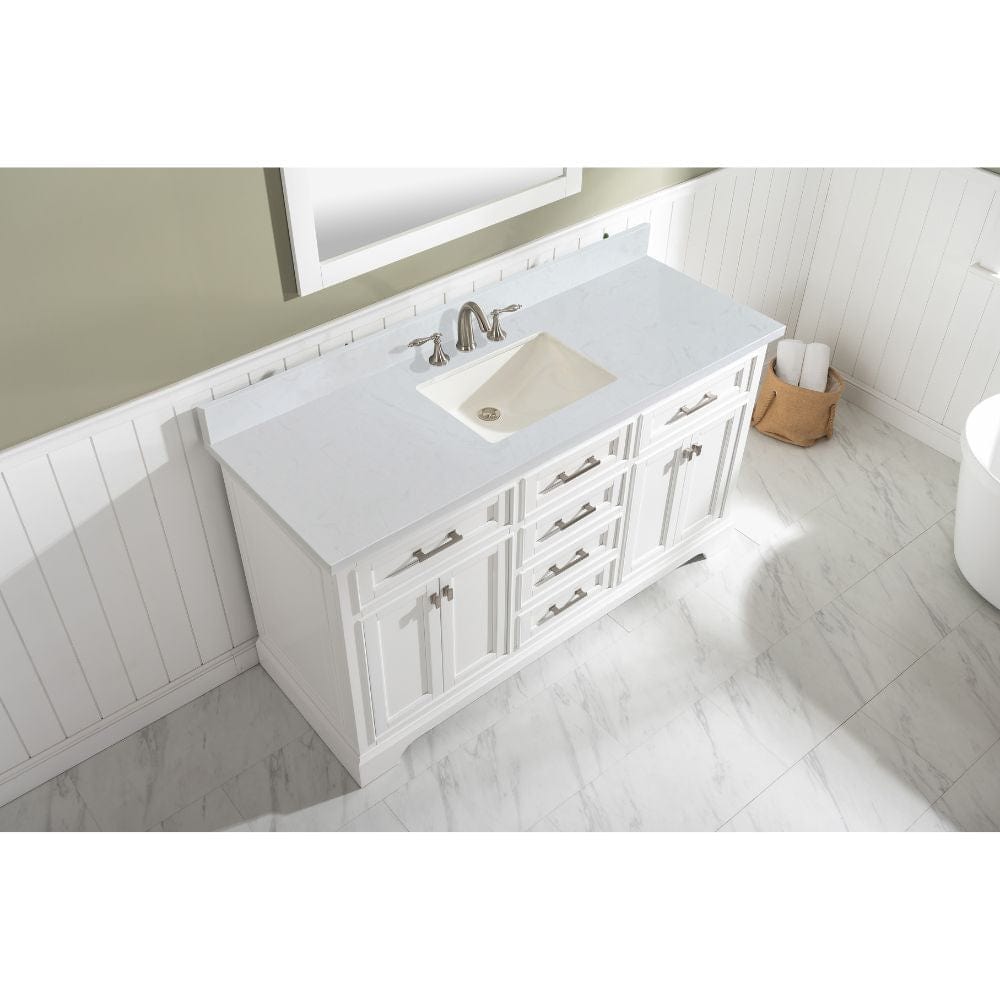 Design Element Milano Transitional White 60" Single Sink Vanity | ML-60S-WT