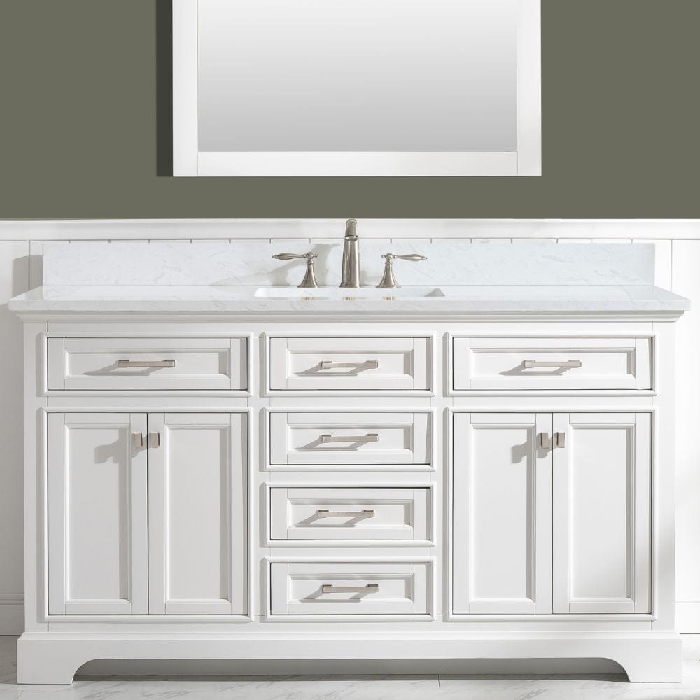 Design Element Milano Transitional White 60" Single Sink Vanity | ML-60S-WT