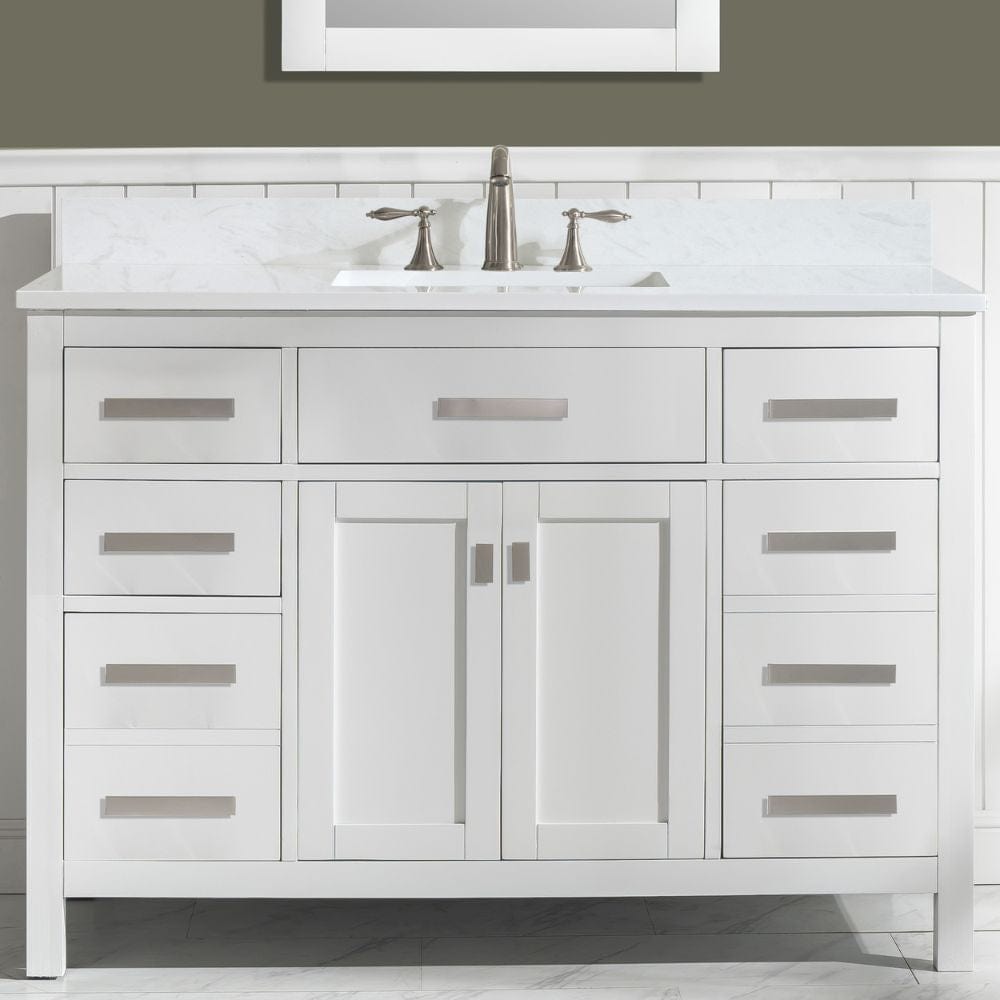 Design Element Valentino 48" White Single Rectangular Sink Vanity | V01-48-WT