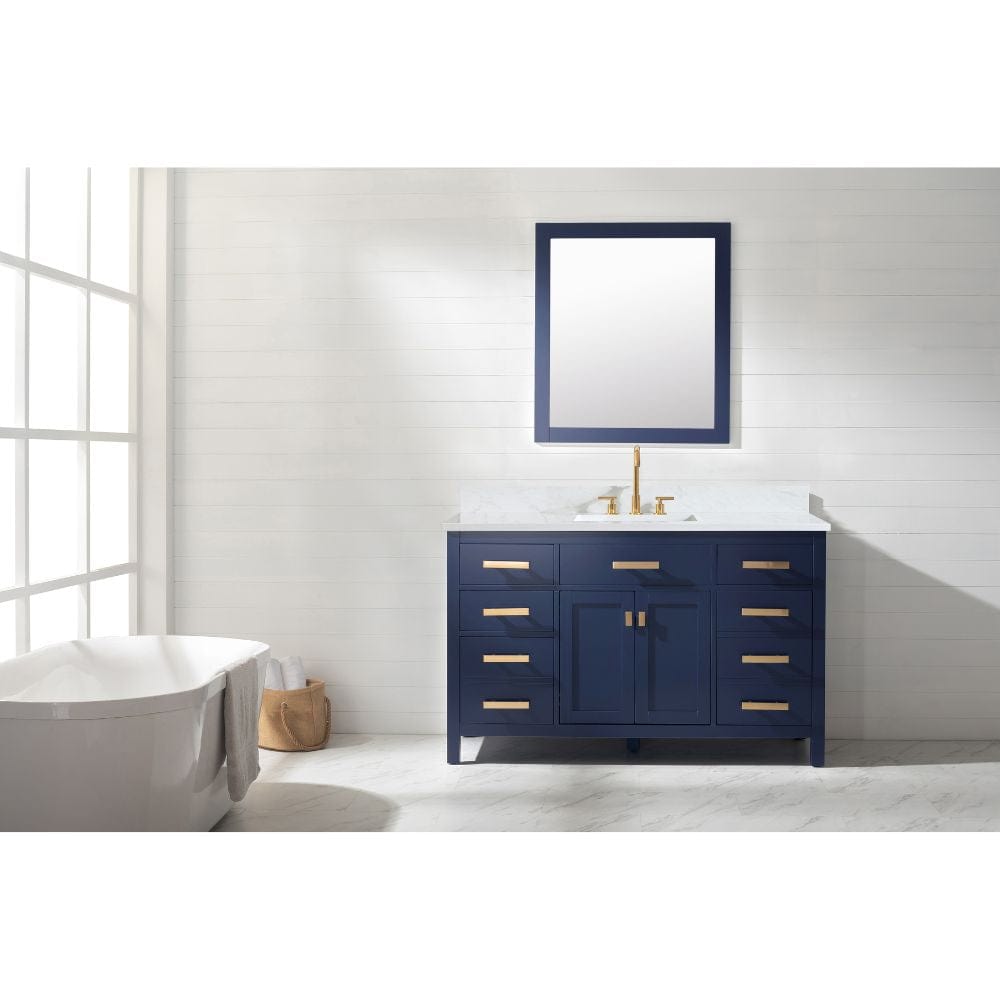 Design Element Valentino 54" Blue Single Rectangular Sink Vanity | V01-54-BLU