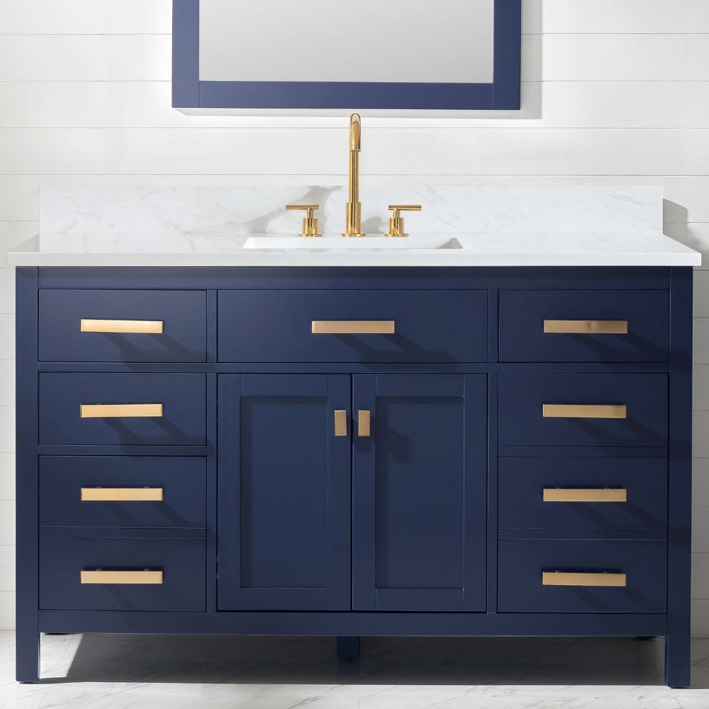 Design Element Valentino 54" Blue Single Rectangular Sink Vanity | V01-54-BLU