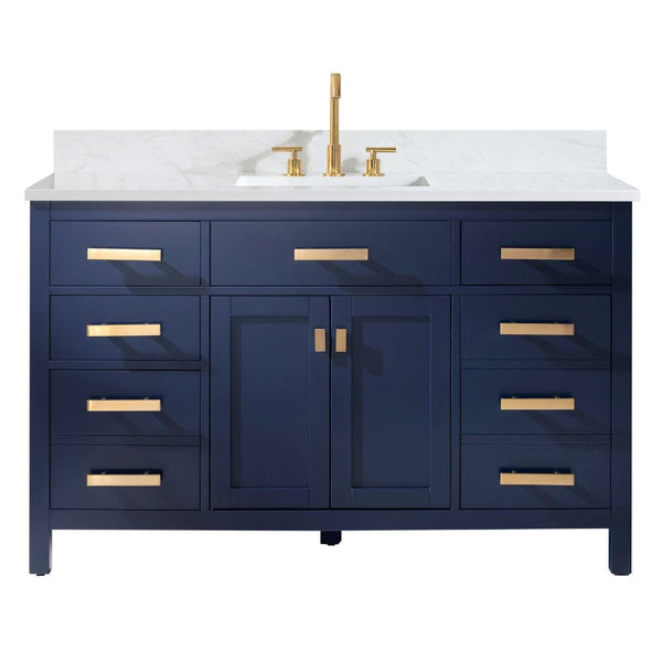 Design Element Valentino 54 Blue Single Rectangular Sink Vanity | V01-54-BLU