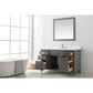 Design Element Valentino 54" Gray Single Rectangular Sink Vanity | V01-54-GY