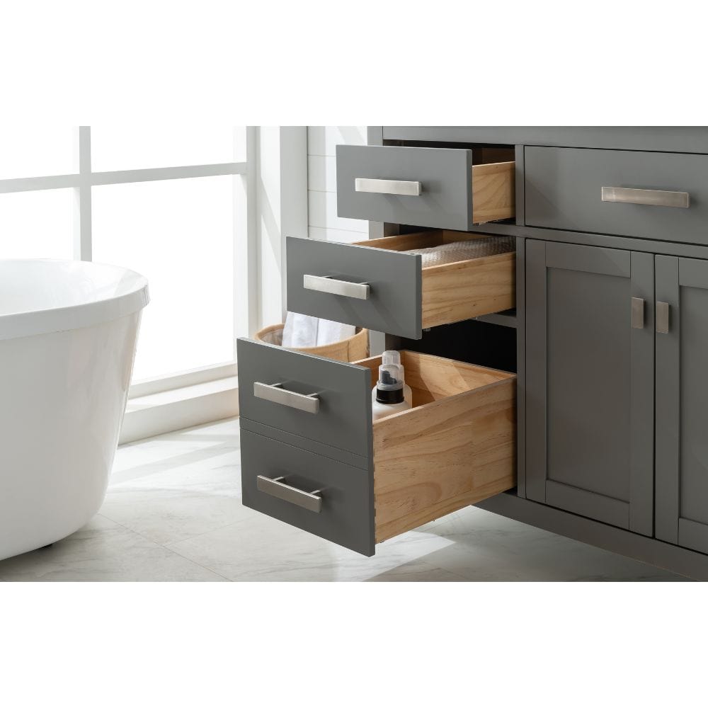 Design Element Valentino 54" Gray Single Rectangular Sink Vanity | V01-54-GY