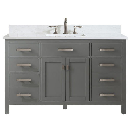 Design Element Valentino 54" Gray Single Rectangular Sink Vanity | V01-54-GY