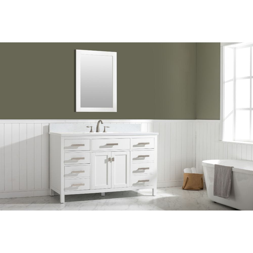 Design Element Valentino 54" White Single Rectangular Sink Vanity | V01-54-WT