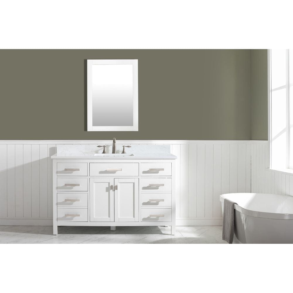 Design Element Valentino 54" White Single Rectangular Sink Vanity | V01-54-WT