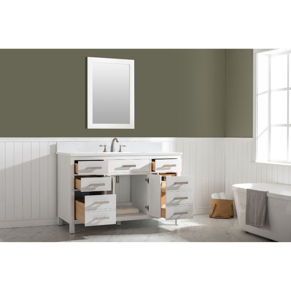 Design Element Valentino 54" White Single Rectangular Sink Vanity | V01-54-WT