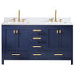 Design Element Valentino 60" Blue Double Rectangular Sink Vanity V01-60-BLU