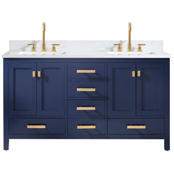 Design Element Valentino 60 Blue Double Rectangular Sink Vanity V01-60-BLU