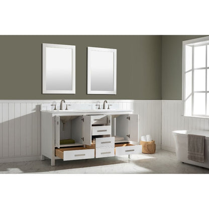 Design Element Valentino 60" White Double Rectangular Sink Vanity | V01-60-WT