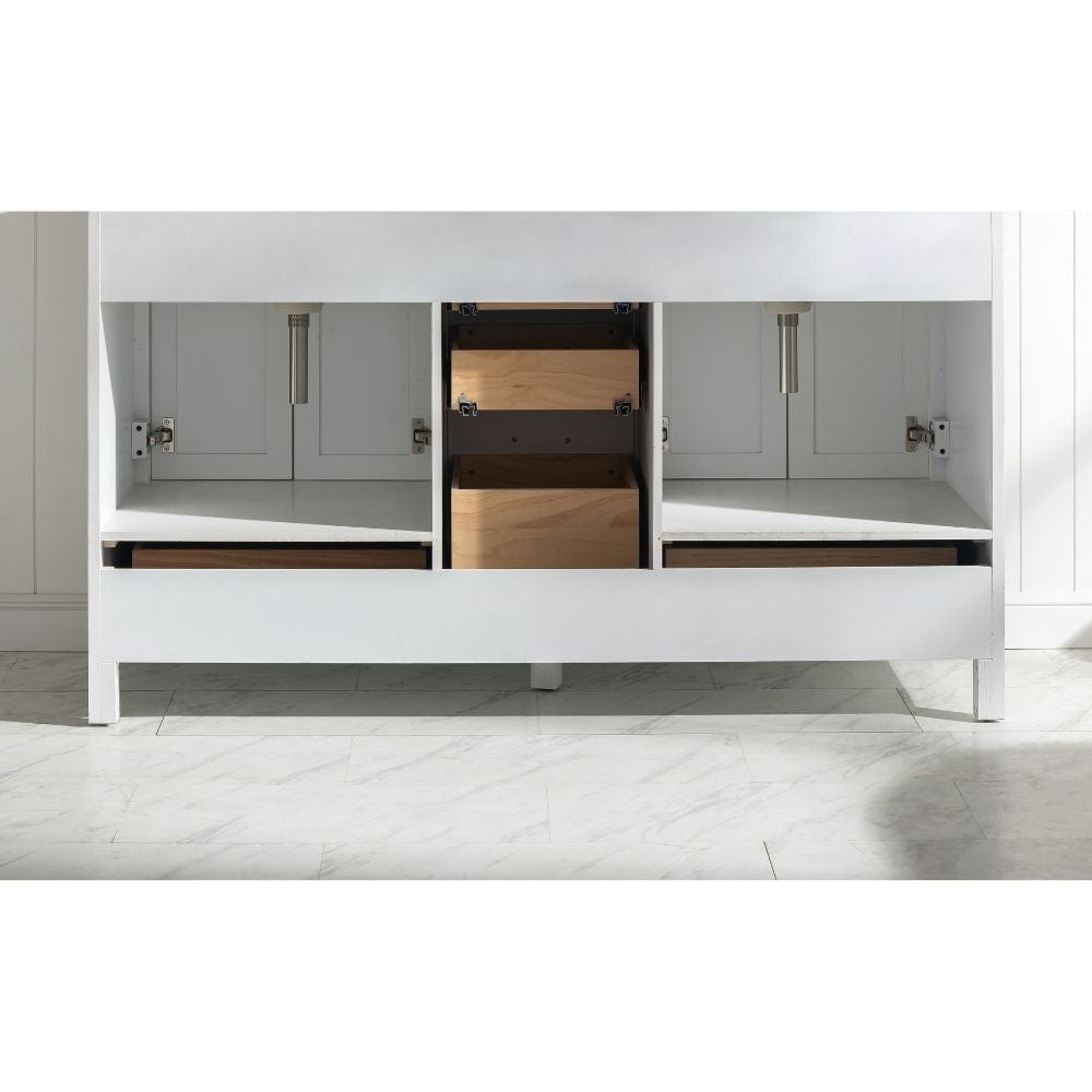 Design Element Valentino 60" White Double Rectangular Sink Vanity | V01-60-WT