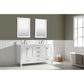 Design Element Valentino 60" White Double Rectangular Sink Vanity | V01-60-WT