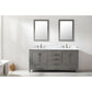 Design Element Valentino 72" Gray Double Rectangular Sink Vanity V01-72-GY