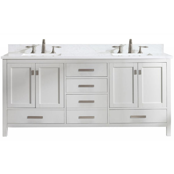 Design Element Valentino 72 White Double Rectangular Sink Vanity | V01-72-WT