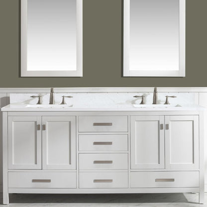 Design Element Valentino 72" White Double Rectangular Sink Vanity | V01-72-WT