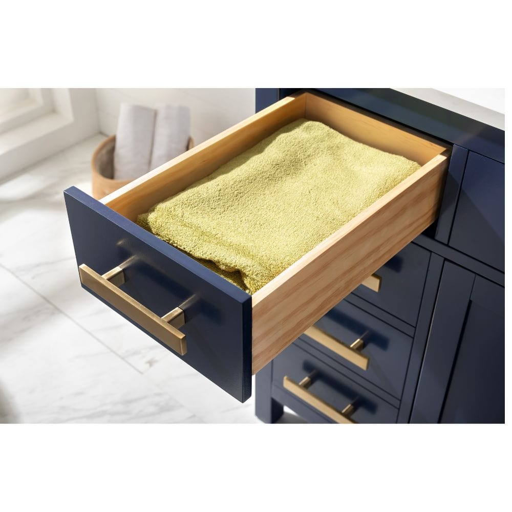 Design Element Valentino 84" Blue Double Rectangular Sink Vanity | V01-84-BLU