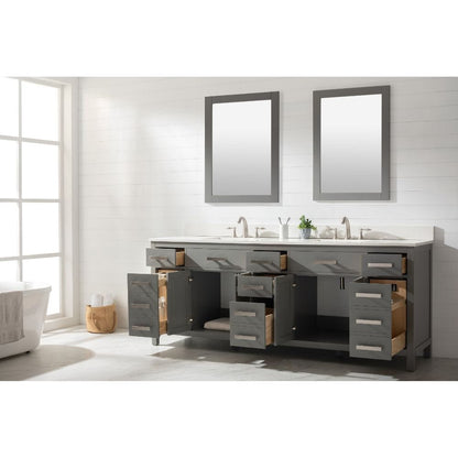 Design Element Valentino 84" Gray Double Rectangular Sink Vanity | V01-84-GY