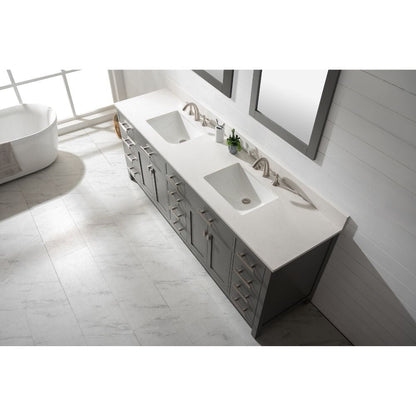 Design Element Valentino 84" Gray Double Rectangular Sink Vanity | V01-84-GY