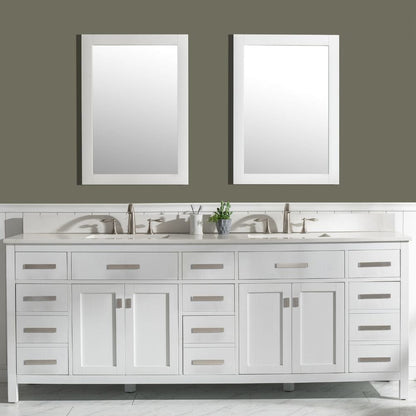 Design Element Valentino 84" White Double Rectangular Sink Vanity | V01-84-WT