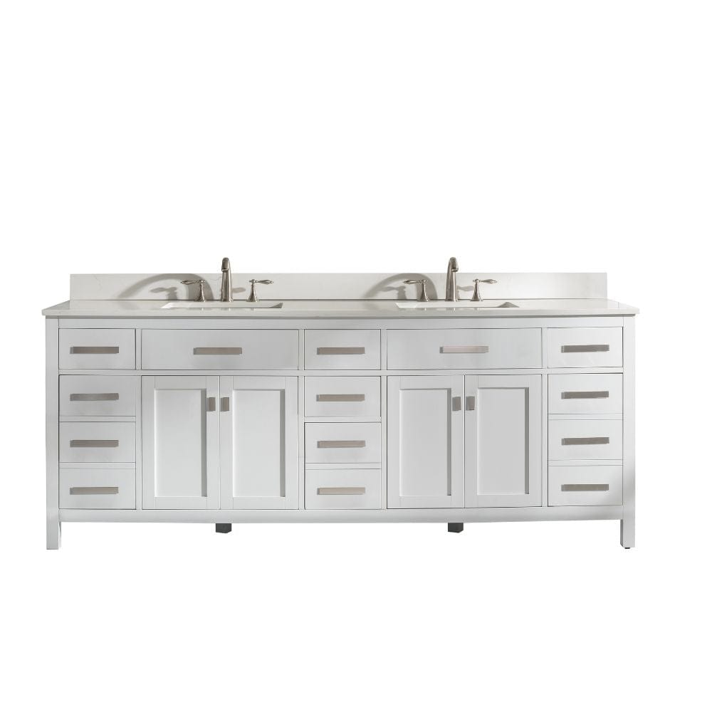 Design Element Valentino 84" White Double Rectangular Sink Vanity | V01-84-WT