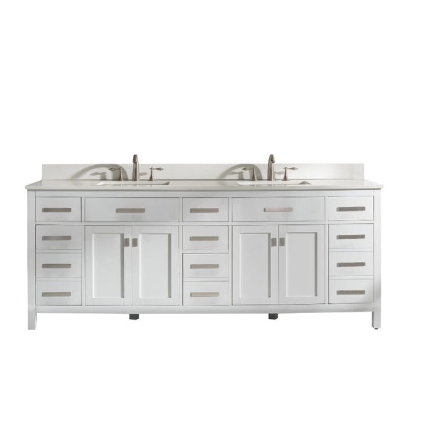 Design Element Valentino 84 White Double Rectangular Sink Vanity | V01-84-WT